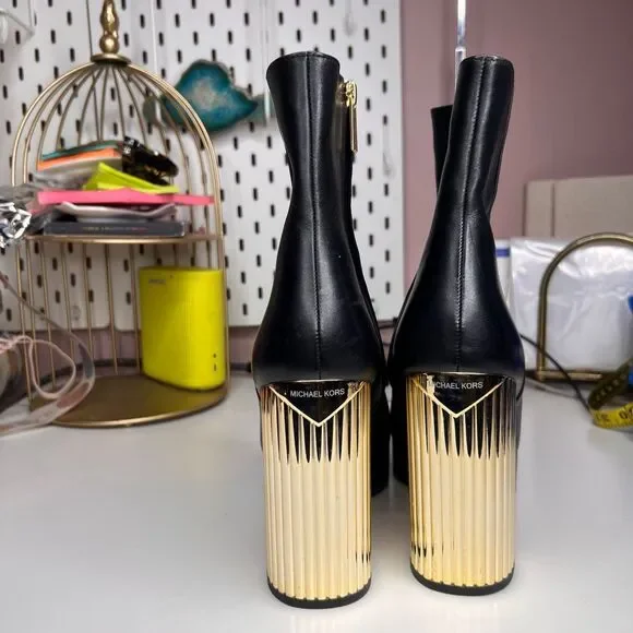 These are the MICHAEL Michael Kors Women's Porter Platform Dress Booties - Picture 3 of 7